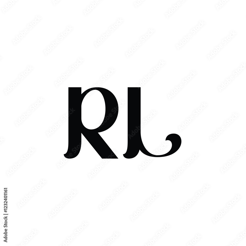 RL monogram logo design letter text name symbol monochrome logotype alphabet character simple logo RL monogram logo design letter text name symbol monochrome logotype alphabet character simple logo