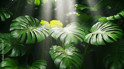 Tropical Monstera Leaves Gl...