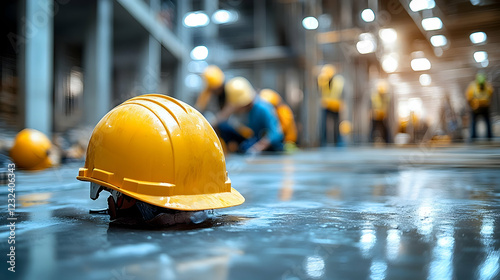 Yellow Hard Hat Lies on the...