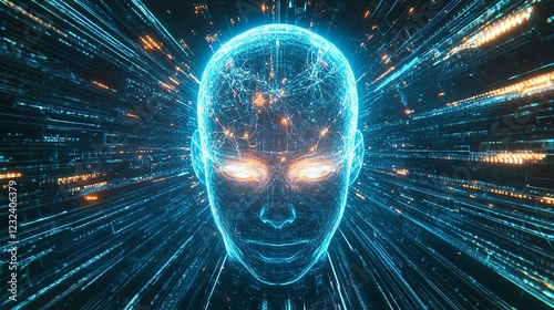  Futuristic digital illustration of ChatGPT, symbolizing advanced artificial intelligence photo