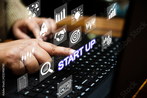Business growth and startup concept. Leadership in increasing profits. Spaceship launching to target. Start-up. Creativity. Big idea. Business goals management. Brown woman empowerment