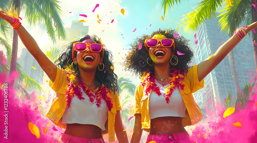 Two Joyful Women Celebrate ...