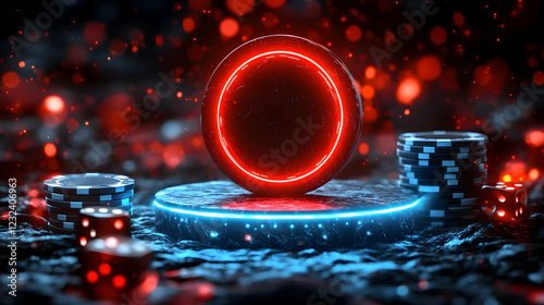 3D Render of Glowing Neon C...