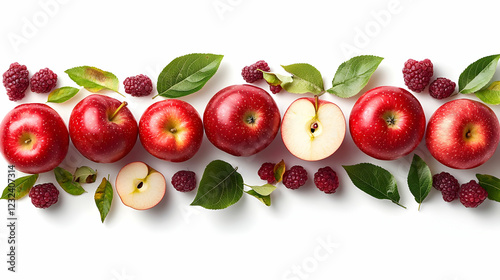 Ripe Red Apples and Fresh R...