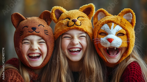 Three Girls Laugh Heartily ...