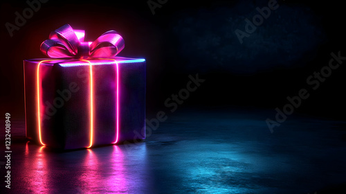 Neon Glowing Gift Box Shine...