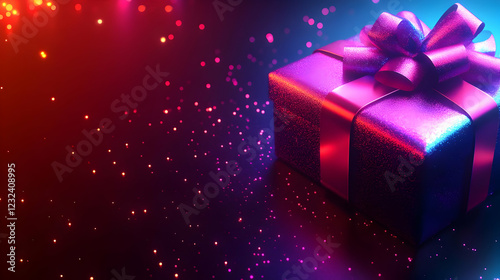 A Vibrant Gift Box with Bow...