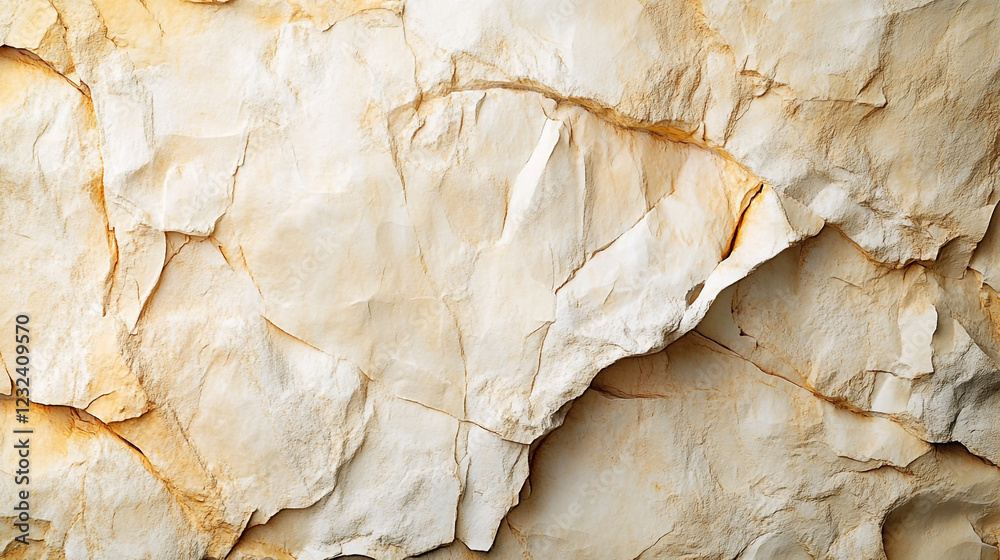 Cream Beige Stone Texture Rough Wall Background Natural Rock Surface Pale Earth Crack Brown White   
