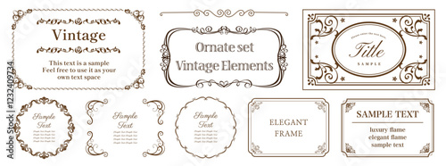 Collection of luxury frames, borders and corners with ornate swirls. For greeting cards, wedding invitations, restaurant menu, royal certificates..eps