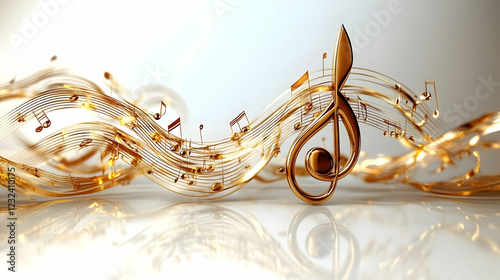 Golden Treble Clef and Musi...