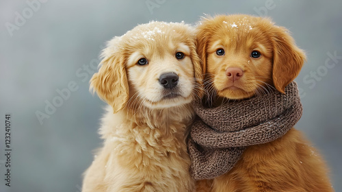 Two Adorable Puppies Share ...