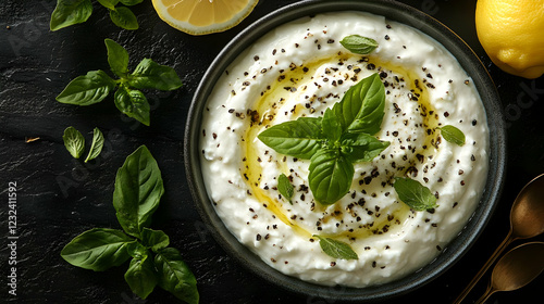 Creamy White Dip is Topped ...