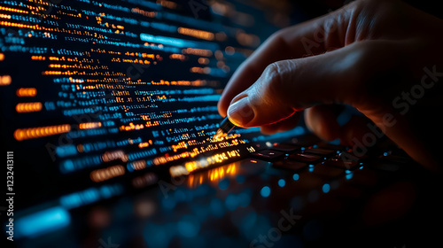 Programmer Works on Code on...