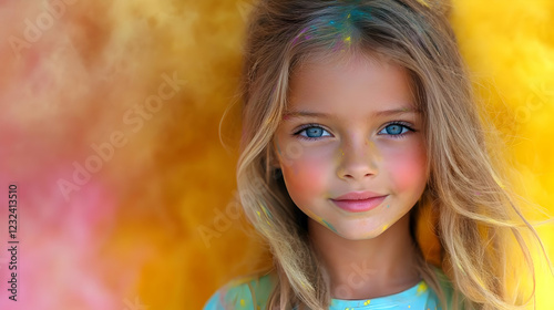 Young Girl with Colorful Pa...