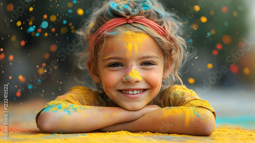 Smiling Child Covered in Co...