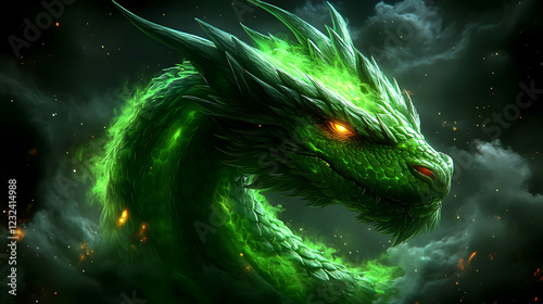 Green Dragon Emerges from D...