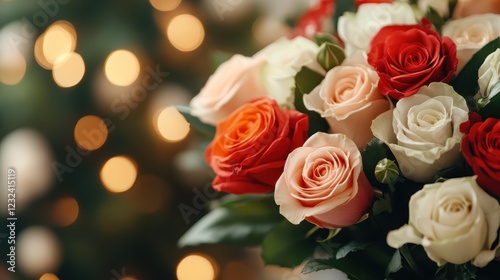 A close-up view of beautifully arranged roses, capturing delicate petals and vibrant colors, showcasing the exquisite details that make flowers truly enchanting and beloved.