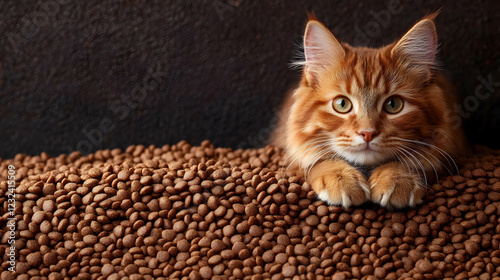 Ginger Cat Lies Down on a P...
