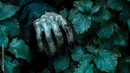 Pale Ghoulish Hand with Bla...