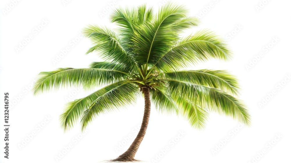Fototapeta premium Tropical Palm Tree on White Background (2)