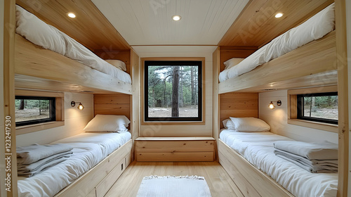 Four Bunk Beds in a Rustic ...