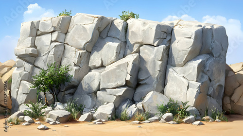 White Rock Cliff Face with ...