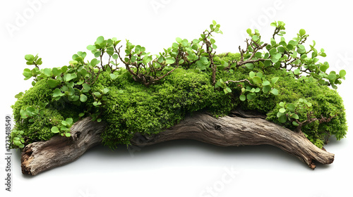 Green moss and small plant ...
