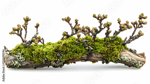 Tree Branch with Moss and B...