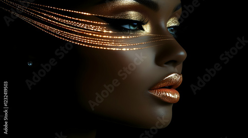 Golden Glamour: Woman with ...