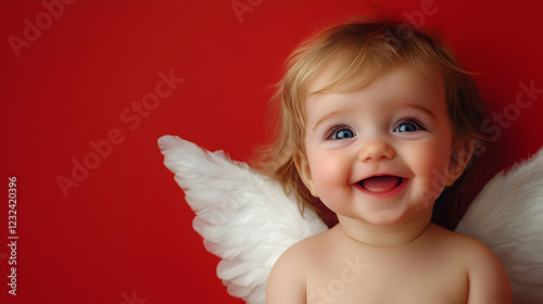 Smiling Baby with Angel Win...