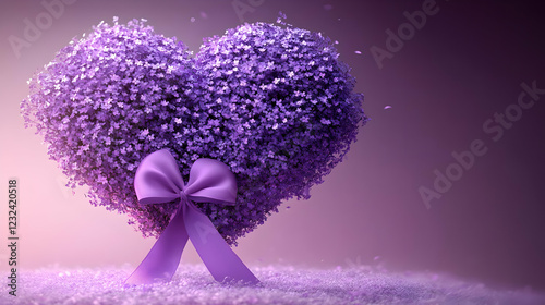 3D Purple Flower Heart with...