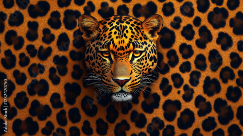 Leopard Head Emerging from ...