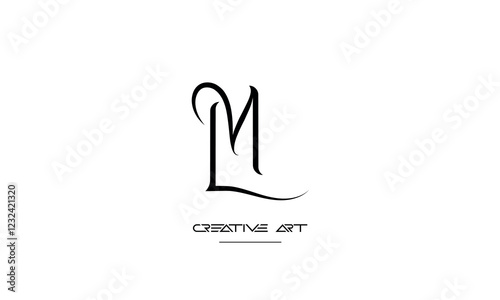 LM, ML, L, M abstract letters logo monogram