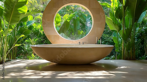 Modern Bathtub Sits Serenel...