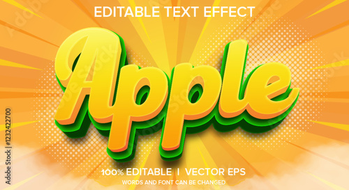 aplle vector text effect with modern style design