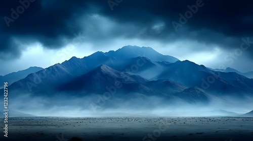 Misty Blue Mountains Rise M...