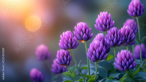 Purple flowers bloom beauti...