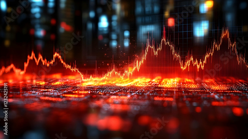 Fiery Stock Market Chart Sh...