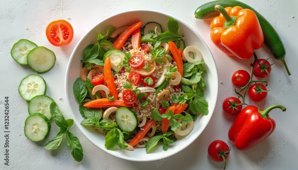 Vibrant Veggie Quinoa Salad Recipe with Fresh Ingredients Vibrant Veggie Quinoa Salad Recipe with Fresh Ingredients