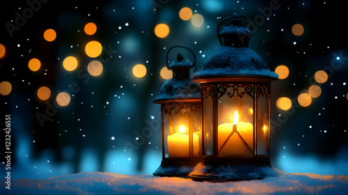 Two Snow-Covered Lanterns G...