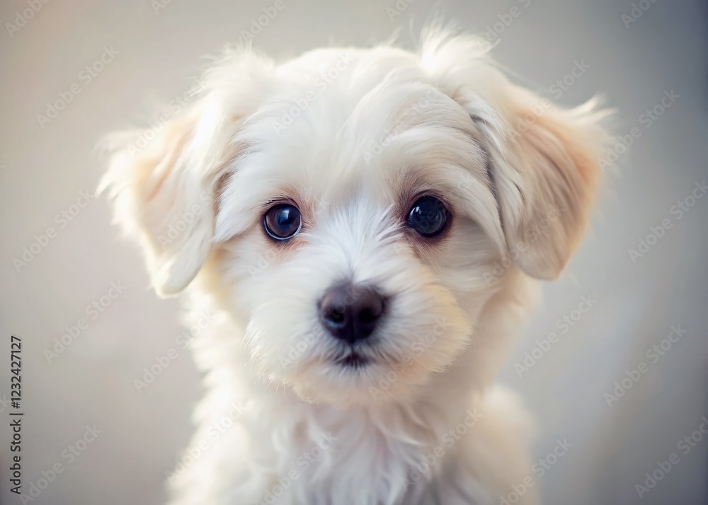 Adorable White Puppy Posing, Cute Small Dog, Fluffy White Dog, Pet Photography, Cute Lapdog Adorable White Puppy Posing, Cute Small Dog, Fluffy White Dog, Pet Photography, Cute Lapdog