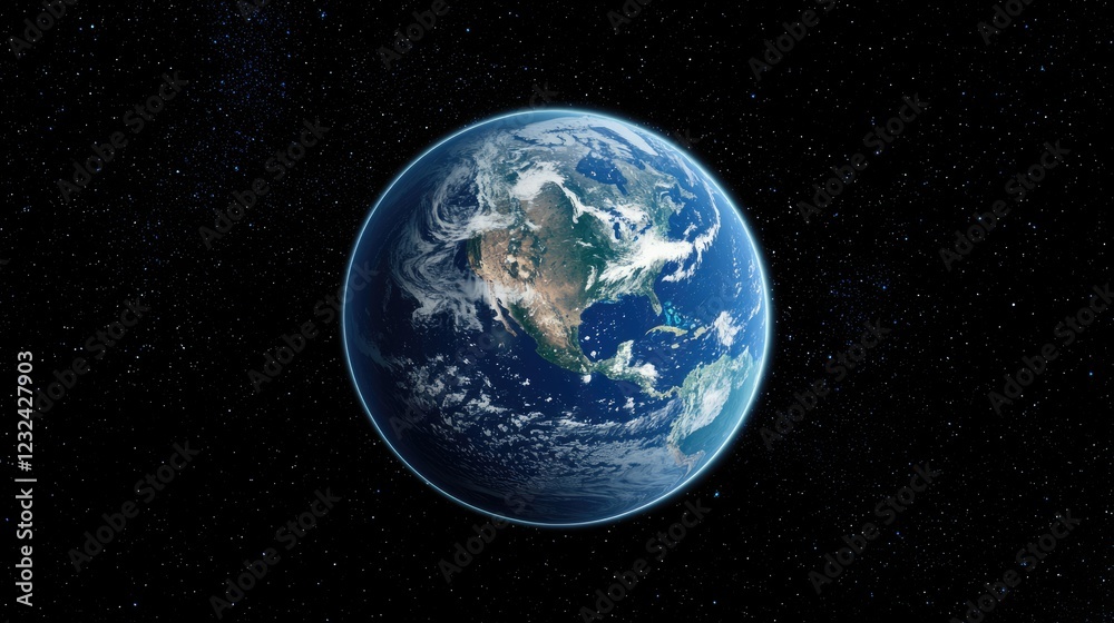 Obraz premium A hyper-realistic image of planet Earth with AI computer data text overlayed ono the planet to suggest the AI takeover of humanity. 