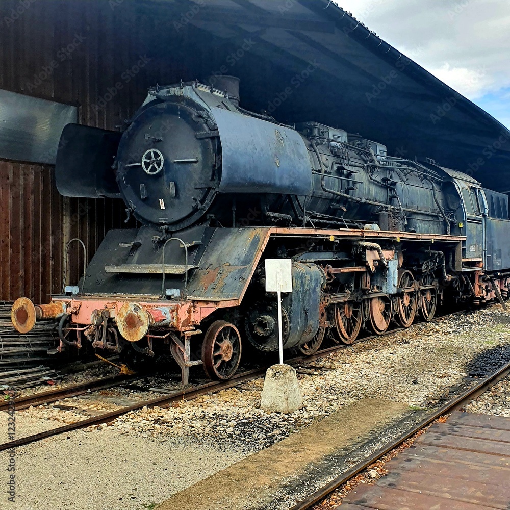 Naklejka premium old steam locomotive