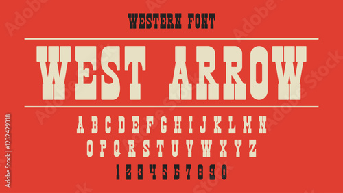 West Arrow Western Font creative font. Alphabet vector font with lowercase and number. Western font perfect for logos, quotes, cards, product packaging, social media, posters and other designs.