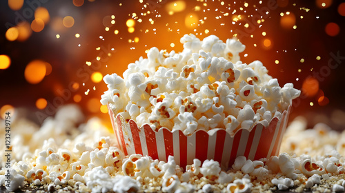 Popcorn overflows from a st...