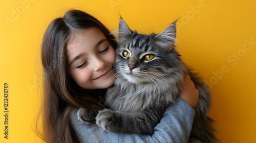 Little Girl Embraces Her Fl...