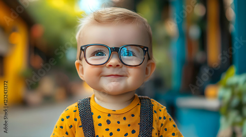 Adorable Baby Wears Glasses...