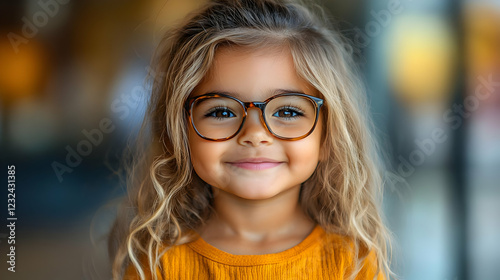 Smiling Child Wears Glasses...