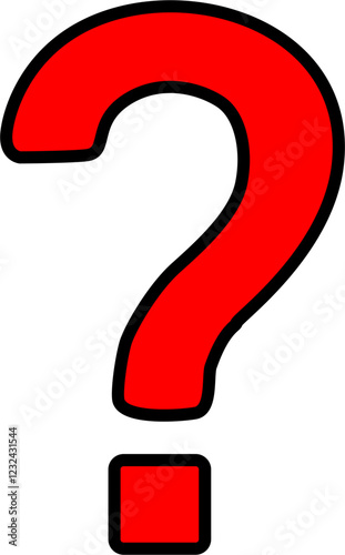 Red black question mark icon vector