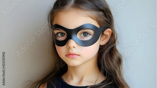 Young Girl Wears Black Mask...